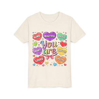 You Are Kind Brave Smart Loved Girls Cute Affirmation T-Shirt Design