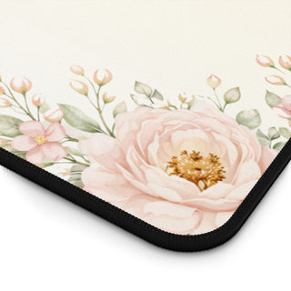 Where Focus Goes Energy Flows Desk Mat Floral Aesthetic Mouse Pad Decor