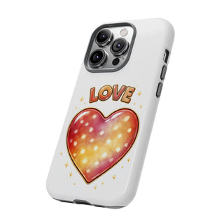 Love Rainbow Heart Phone Case, Pastel Aesthetic Cute Girly Gift for Her