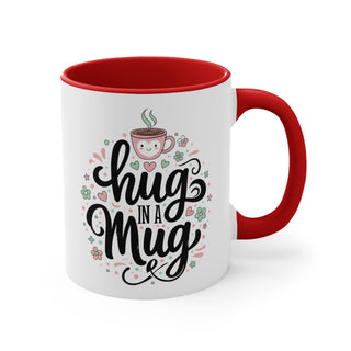 Hug in a Mug Accent Mug, Pink Interior Cute Floral Coffee Tea Cup Gift