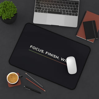 Focus Finish Win Desk Mat – Minimalist Motivational Workspace Pad