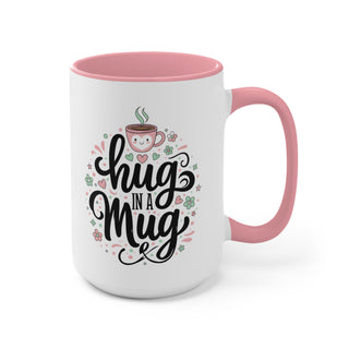 Hug in a Mug Accent Mug, Pink Interior Cute Floral Coffee Tea Cup Gift