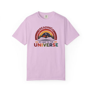 Retro Reading My Way to the Universe Book Lover Bookworm Librarian Tee
