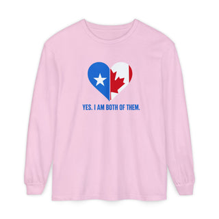 Somali Canadian Pride Long Sleeve Shirt – Yes I Am Both of Them, Somalia Canada Flag Heart Tee