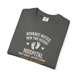 New Tiny Patient Hospital Tee — 'Advance Notice: New Tiny Patient' Baby Arrival T-Shirt (Est. 2026)