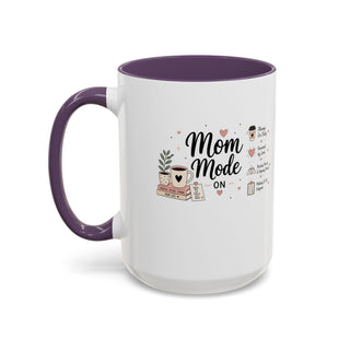 Mom Mode Accent Coffee Mug (11, 15oz) – Running on Coffee & Love