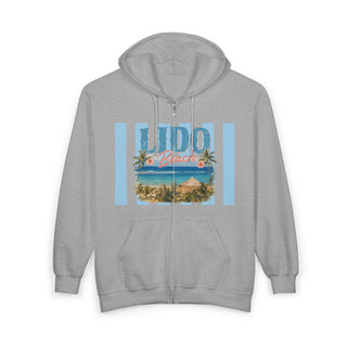 Lido Beach Vintage Coastal Hoodie Tropical Beach Vacation Hooded Sweatshirt Retro Summer Travel Hoodie Palm Tree Ocean Graphic Gift for Beach Lovers
