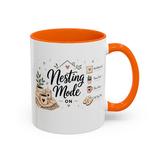 Nesting Mode Accent Coffee Mug (11, 15oz) – Cozy Self Care Vibes