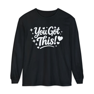 You Got This Long Sleeve Shirt – Cute Motivational Graphic Tee, Positive Affirmation Shirt, Trendy Red Aesthetic Top