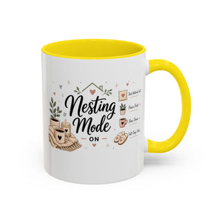 Nesting Mode Accent Coffee Mug (11, 15oz) – Cozy Self Care Vibes
