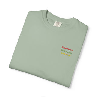 Unbothered Unstoppable Unmatched Embroidered Minimalist Tee
