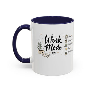 Work Mode ON Accent Coffee Mug (11, 15oz) – Productivity & Focus