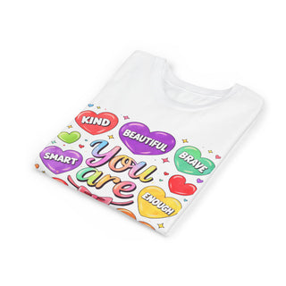 You Are Kind Brave Smart Loved Girls Cute Affirmation T-Shirt Design
