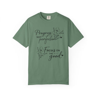 Progress Not Perfection Focus on the Good Inspirational Floral T-Shirt Gift