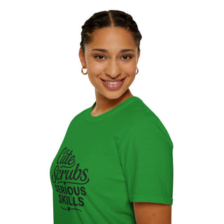 Cute Scrubs Serious Skills Shirt, Funny Nurse Tee, Healthcare Worker Gift