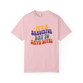 It's a Beautiful Day to Save Lives Nurse Shirt, Retro RN LPN Tee, Healthcare Worker Gift, Nurse Appreciation Shirt, Medical Professional Graphic Tee