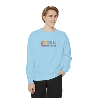 Vintage Graphic Sweatshirt – Garment Dyed Relaxed Fit Crewneck Original Since Day One Sweatshirt