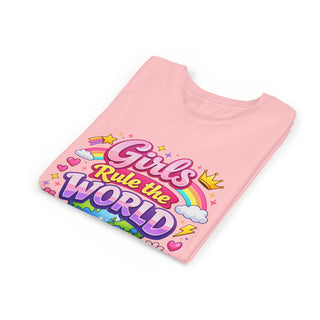 Girls Rule The World Shirt Cute Empowering Kids Graphic Tee Gift