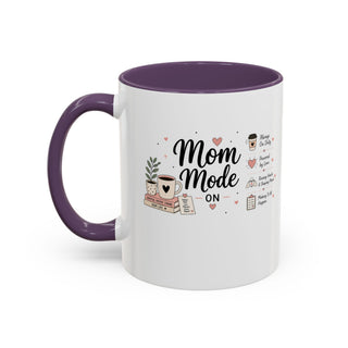 Mom Mode Accent Coffee Mug (11, 15oz) – Running on Coffee & Love