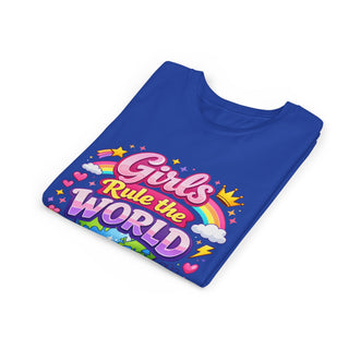 Girls Rule The World Shirt Cute Empowering Kids Graphic Tee Gift
