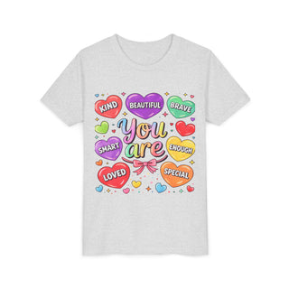 You Are Kind Brave Smart Loved Girls Cute Affirmation T-Shirt Design