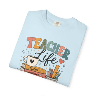 Teacher Life Retro Graphic Tee, Cute Vintage Teacher Shirt, Coffee Teach Inspire Repeat Gift for Teachers and Educators
