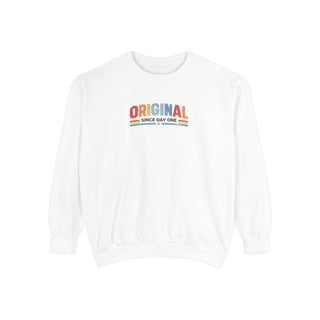 Vintage Graphic Sweatshirt – Garment Dyed Relaxed Fit Crewneck Original Since Day One Sweatshirt