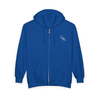 Breaking News I Don't Care Full Zip Unisex Hoodie with Front and Back Design