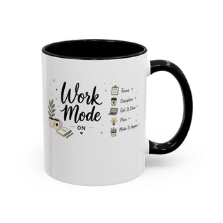 Work Mode ON Accent Coffee Mug (11, 15oz) – Productivity & Focus