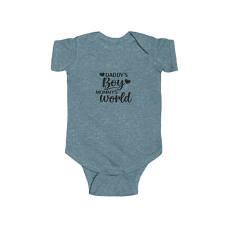 Daddy’s Boy Mommy’s World Onesie Baby Boy Outfit Cute Mom Dad Gift