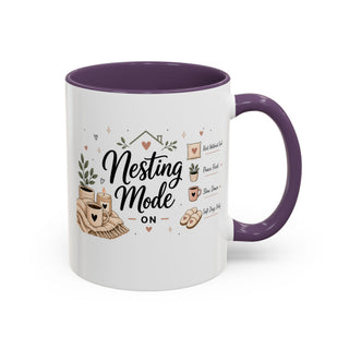 Nesting Mode Accent Coffee Mug (11, 15oz) – Cozy Self Care Vibes