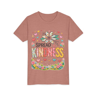 Spread Kindness Girls T-Shirt – Cute Floral Positive Kids Tee