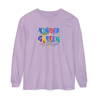 Kindergarten Long Sleeve Shirt, Cute Animal Alphabet Tee, Learning Laughing Growing Shirt, First Day of Kindergarten Outfit, Back to School Kids Tee