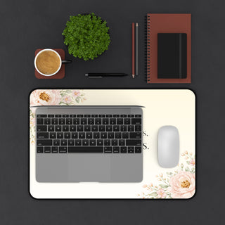 Where Focus Goes Energy Flows Desk Mat Floral Aesthetic Mouse Pad Decor
