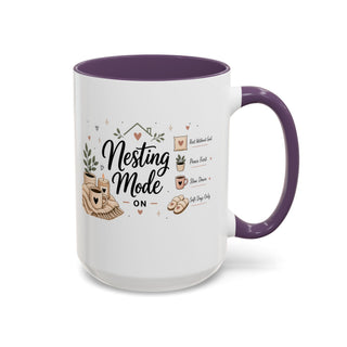 Nesting Mode Accent Coffee Mug (11, 15oz) – Cozy Self Care Vibes
