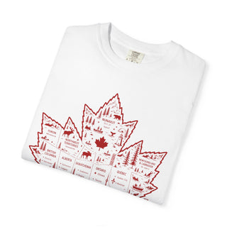Comfortable Cotton Shirt Relaxed Fit Style Canadian Maple Leaf Design Vintage Garment Dyed Tee Heavyweight Ring Spun Cotton Fabric Soft Feel Quality Construction Tubular Knit Design Daily Wear Essential Casual Outfit Choice Faded Graphic