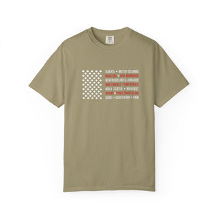 Canadian Pride Clothing Maple Leaf Tee Canada Flag Shirt Design Heavyweight Garment Dyed Cotton Comfortable Unisex Fit Style Soft Casual Wear Essential Perfect Travel Souvenir Gift Relaxed Silhouette Design Everyday Wear Ready Outdoor