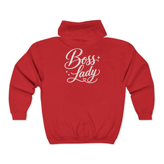 Boss Lady Hoodie Full Zip Motivational Statement Hoodie for Women Comfortable Casual