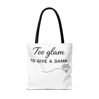 Too Glam to Give a Damn Tote Bag, Funny Aesthetic Canvas Gift for Her