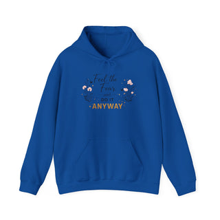 Feel the Fear Do It Anyway Inspirational Floral Hoodie Positive Quote Gift