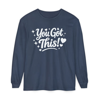 You Got This Long Sleeve Shirt – Cute Motivational Graphic Tee, Positive Affirmation Shirt, Trendy Red Aesthetic Top