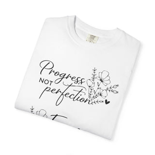 Progress Not Perfection Focus on the Good Inspirational Floral T-Shirt Gift