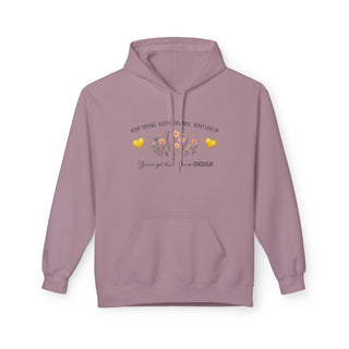 Keep Trying Keep Blooming Don’t Give Up Motivational Floral Hoodie Gift