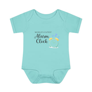 World’s Cutest Alarm Clock Onesie Funny Newborn Baby Outfit Gift