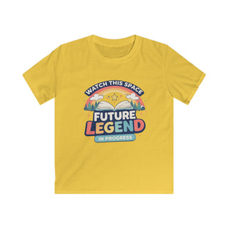 Kids Tee - "Future Legend in Progress" Retro Rainbow Graphic