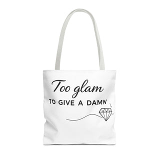 Too Glam to Give a Damn Tote Bag, Funny Aesthetic Canvas Gift for Her