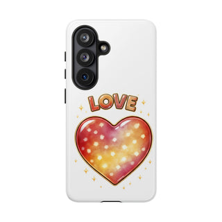Love Rainbow Heart Phone Case, Pastel Aesthetic Cute Girly Gift for Her