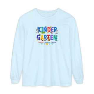Kindergarten Long Sleeve Shirt, Cute Animal Alphabet Tee, Learning Laughing Growing Shirt, First Day of Kindergarten Outfit, Back to School Kids Tee