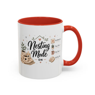Nesting Mode Accent Coffee Mug (11, 15oz) – Cozy Self Care Vibes