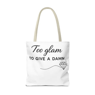 Too Glam to Give a Damn Tote Bag, Funny Aesthetic Canvas Gift for Her